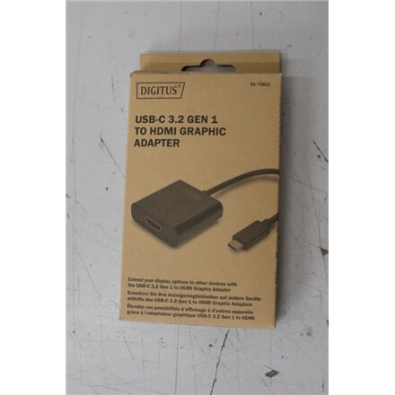 SALE OUT. Digitus USB Type-C to HDMI Adapter , DA-70852 , Black , USB Type-C , UNPACKED, SCRATCHED , 0.15 m