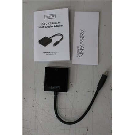 SALE OUT. Digitus USB Type-C to HDMI Adapter , DA-70852 , Black , USB Type-C , UNPACKED, SCRATCHED , 0.15 m