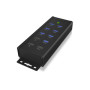 Raidsonic , 7-port Industrial hub , IB-HUB1703-QC3 , USB Type-A