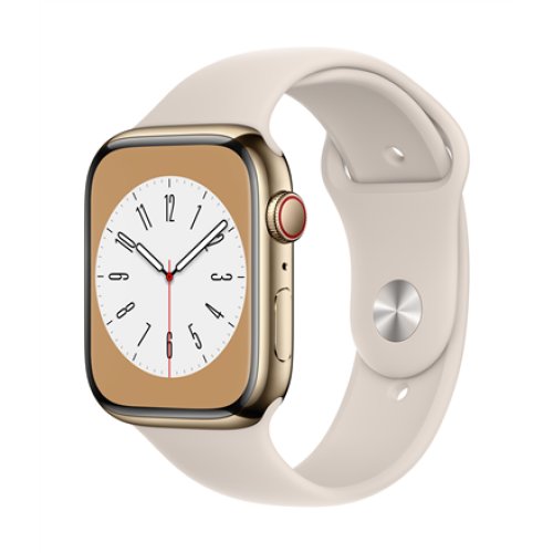 Watch Series 8 GPS + Cellular , MNKM3EL/A , Smart watches , GPS (satellite) , Retina LTPO OLED , Touchscreen , 45mm , Waterproof , Bluetooth , Wi-Fi , Gold