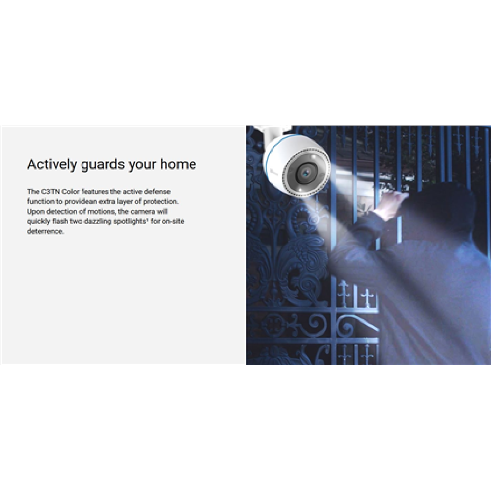 EZVIZ , IP Camera , CS-C3TN , Bullet , 2 MP , 2.8mm , IP67 , H.264/H.265 , MicroSD, max. 256 GB , White