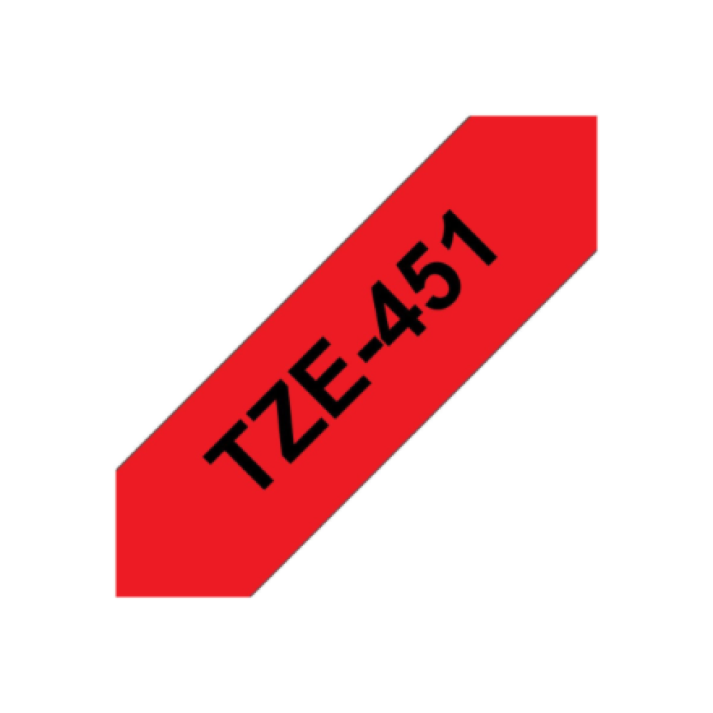 Brother , TZe-451 Laminated Tape , Black On Red , TZe , 8 m , 2.4 cm