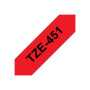 Brother , TZe-451 Laminated Tape , Black On Red , TZe , 8 m , 2.4 cm