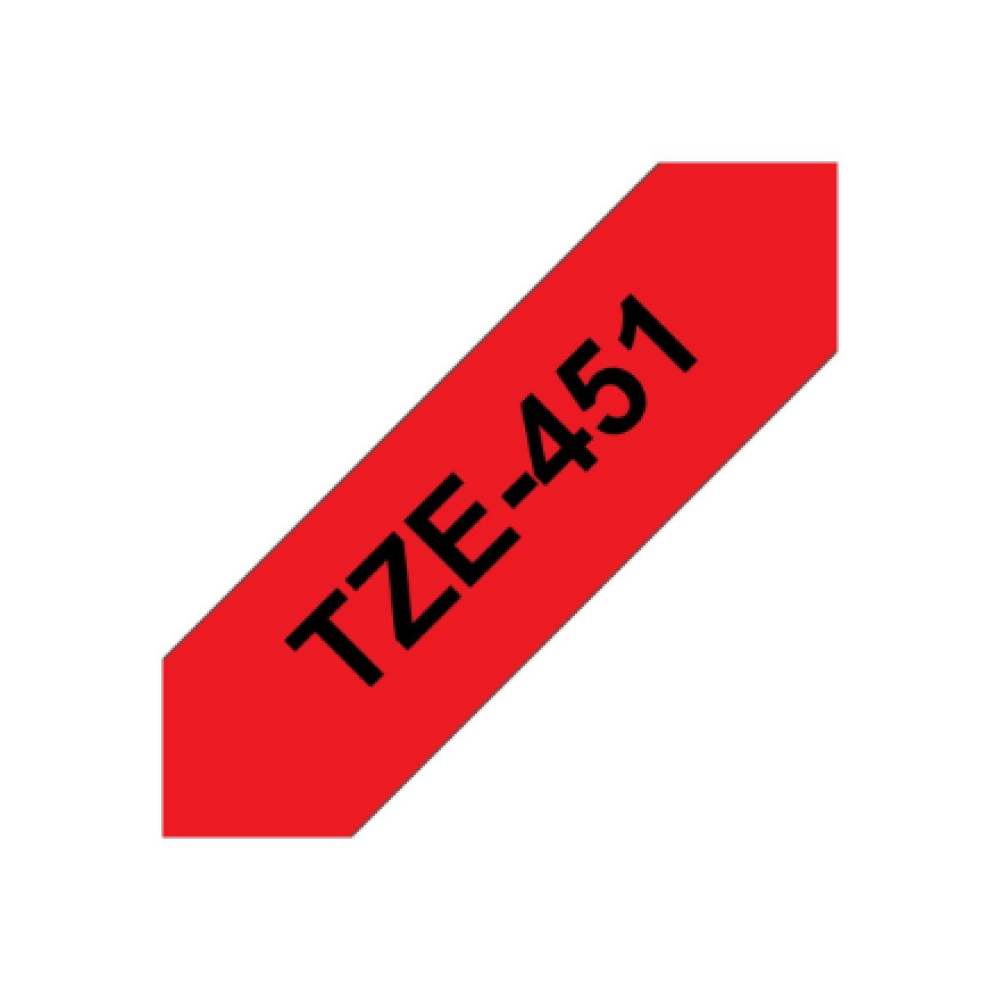 Brother , TZe-451 Laminated Tape , Black On Red , TZe , 8 m , 2.4 cm