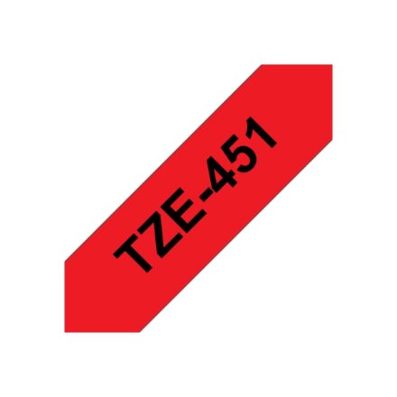 Brother , TZe-451 Laminated Tape , Black On Red , TZe , 8 m , 2.4 cm