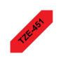 Brother , TZe-451 Laminated Tape , Black On Red , TZe , 8 m , 2.4 cm