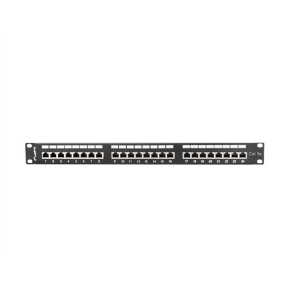 Lanberg , Patch Panel 24 Port 1U 19 CAT.5E FT with Cable Organizer Shielded , PPS5-1024-B , Black