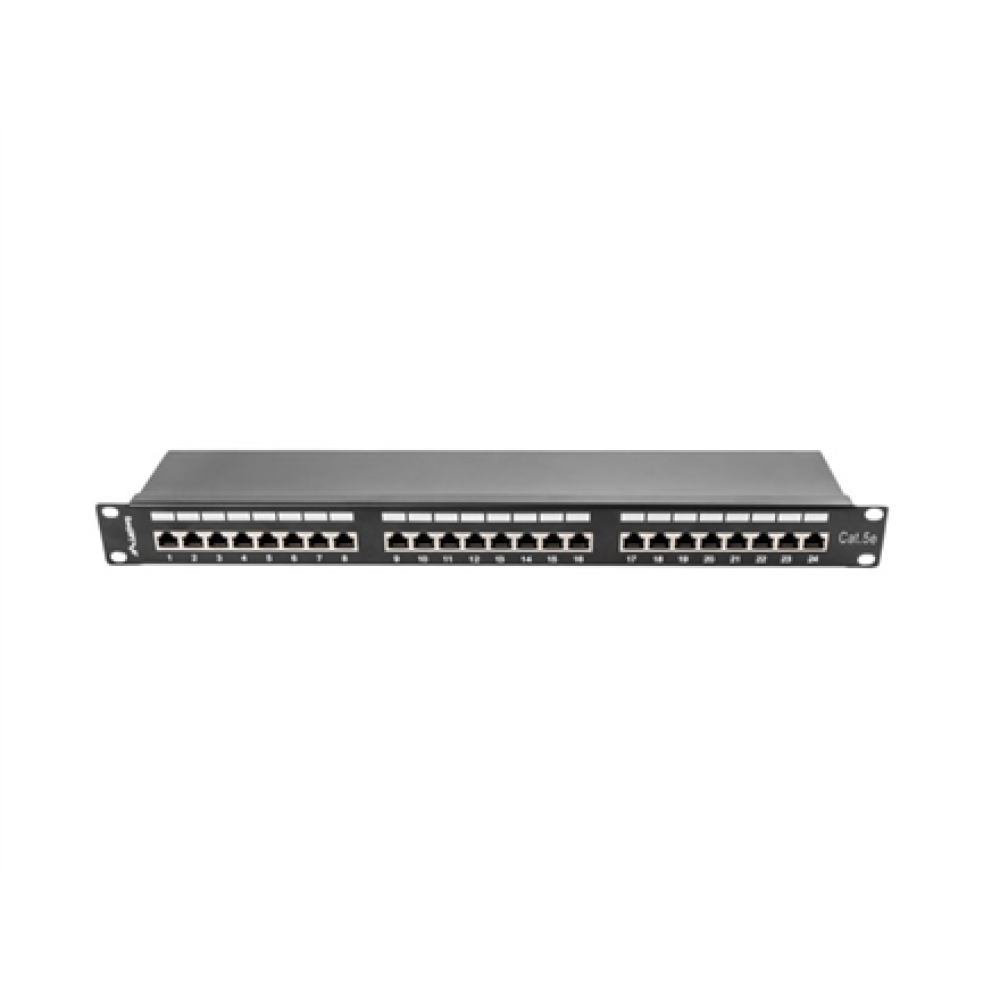 Lanberg , Patch Panel 24 Port 1U 19 CAT.5E FT with Cable Organizer Shielded , PPS5-1024-B , Black