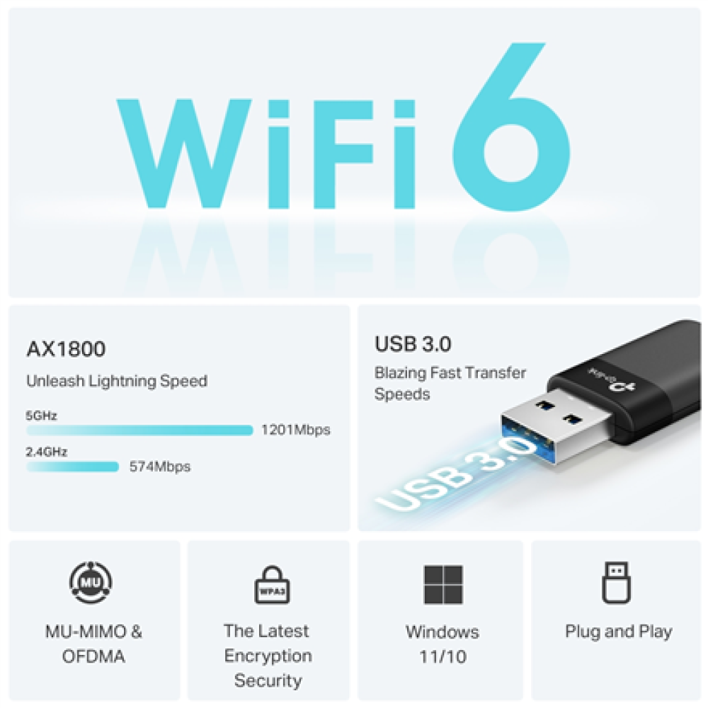 TP-LINK Archer TX23U , AX1800 Mini Wi-Fi6 Wireless USB Adapter , 802.11ax , MU-MiMO Yes , no PoE