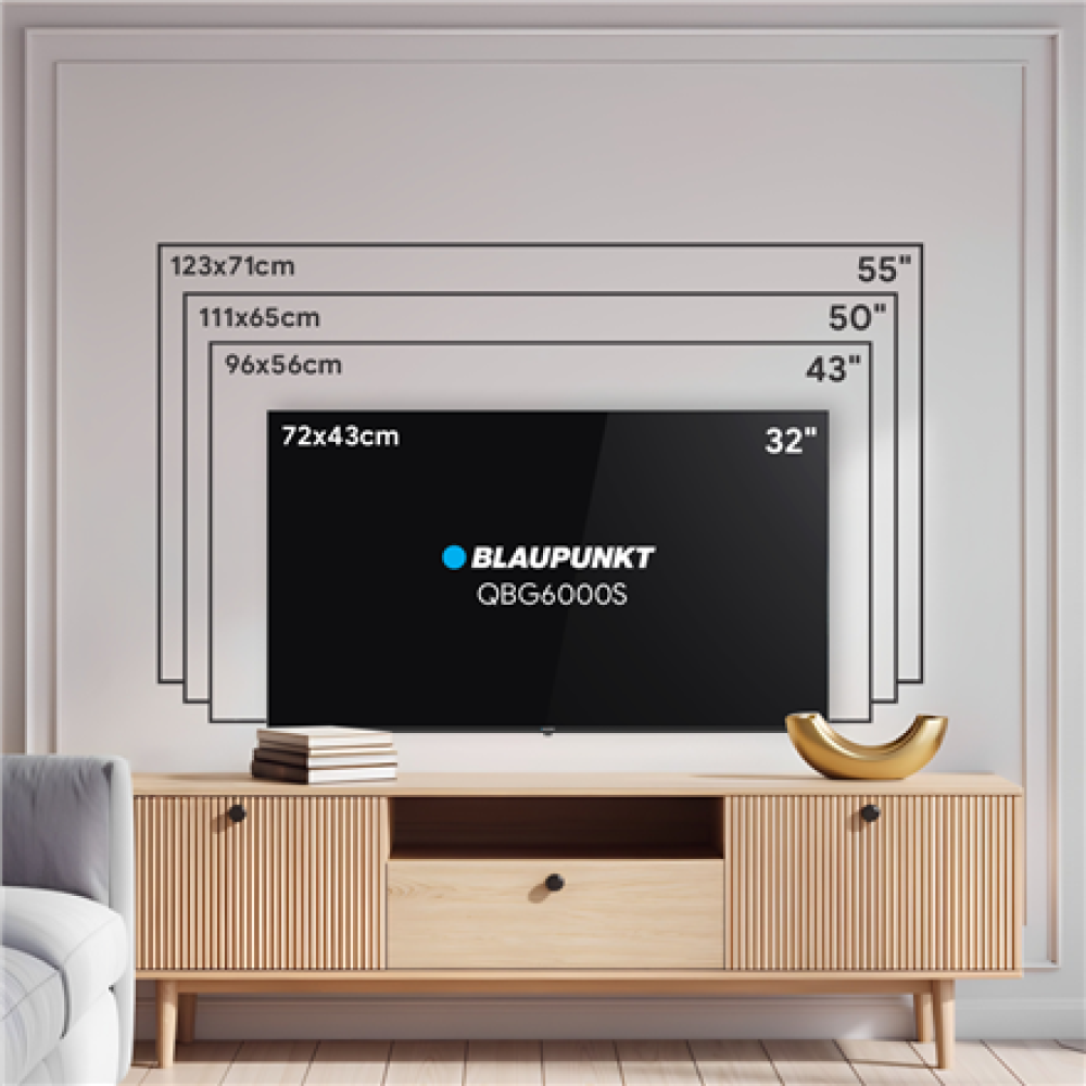 Blaupunkt QLED TV , 43QBG6000S , 43 , Smart TV , Google TV , Black
