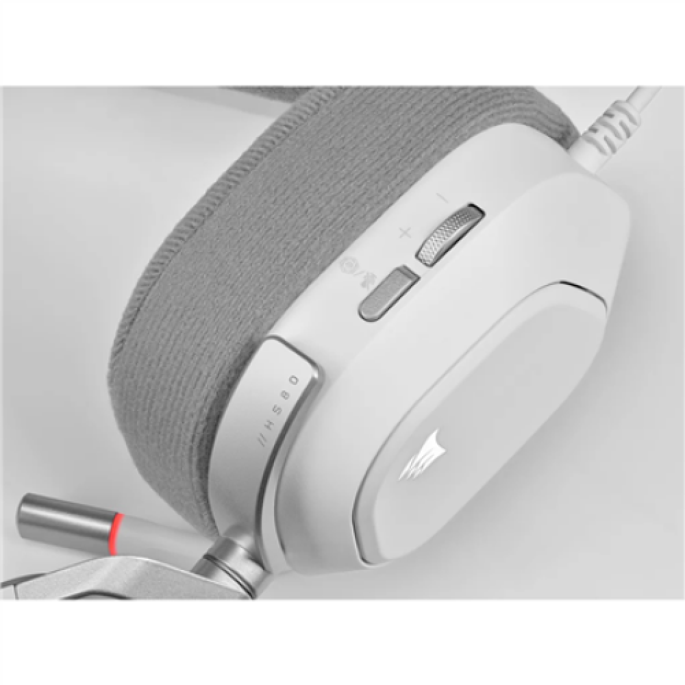 Corsair RGB USB Gaming Headset HS80 Built-in microphone, White, Wired, Over-Ear