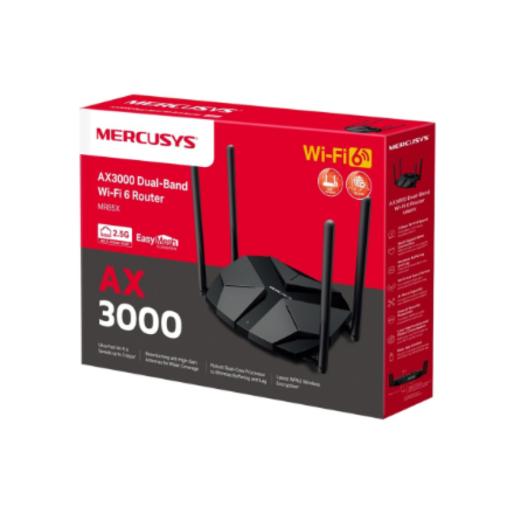 Mercusys MR85X AX3000 Dual-Band Wi-Fi 6 Router , Mercusys