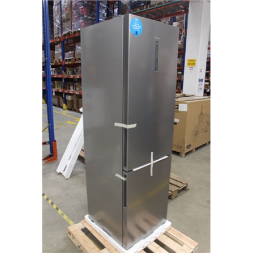 SALE OUT. Candy Refrigerator CCE7T620EX Energy efficiency class E, Free standing, Combi, Height 200 cm, No Frost system, Fridge net capacity 258 L, Freezer net capacity 119 L, Display, 37 dB, Silver, SMALL SCRATCHES ON THE DOOR