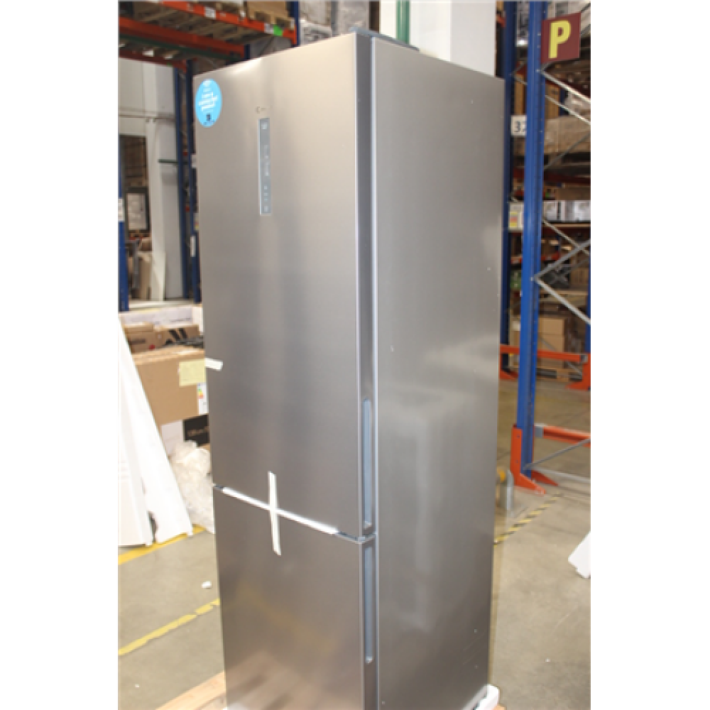 SALE OUT. Candy Refrigerator CCE7T620EX Energy efficiency class E, Free standing, Combi, Height 200 cm, No Frost system, Fridge net capacity 258 L, Freezer net capacity 119 L, Display, 37 dB, Silver, SMALL SCRATCHES ON THE DOOR