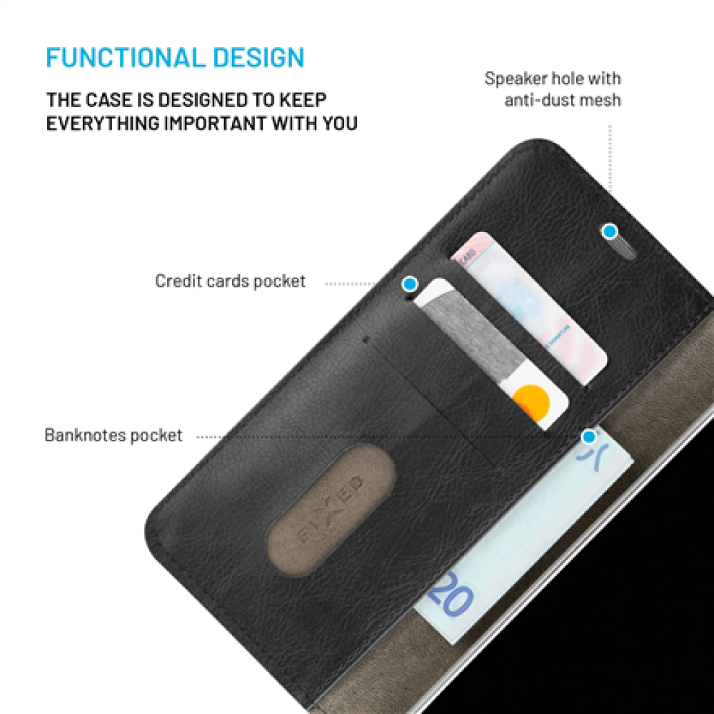 Fixed Opus , Book Case , Samsung , Galaxy S26 Ultra , Synthetic leather , Black