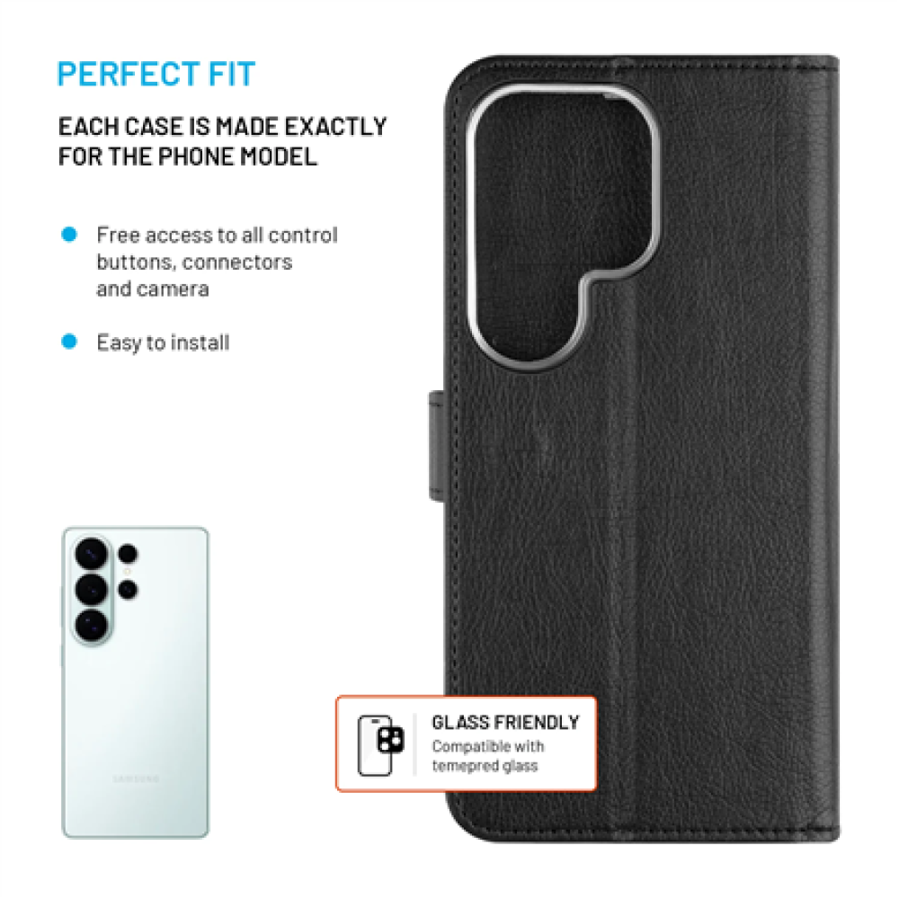 Fixed Opus , Book Case , Samsung , Galaxy S26 Ultra , Synthetic leather , Black