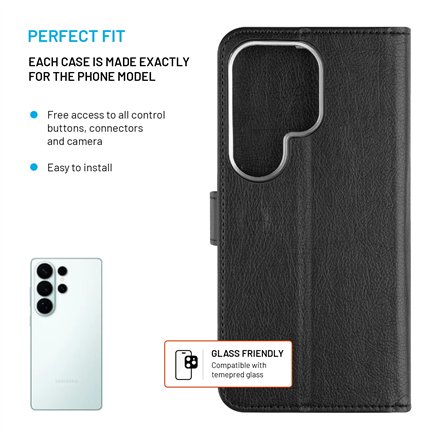 Fixed Opus , Book Case , Samsung , Galaxy S26 Ultra , Synthetic leather , Black