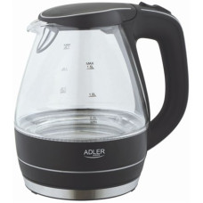 Adler , Kettle , AD 1224 , Standard , 2000 W , 1.5 L , Glass , 360° rotational base , Black
