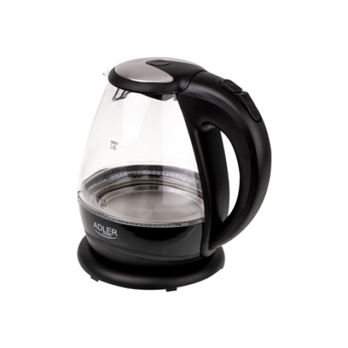 Adler , Kettle , AD 1224 , Standard , 2000 W , 1.5 L , Glass , 360° rotational base , Black