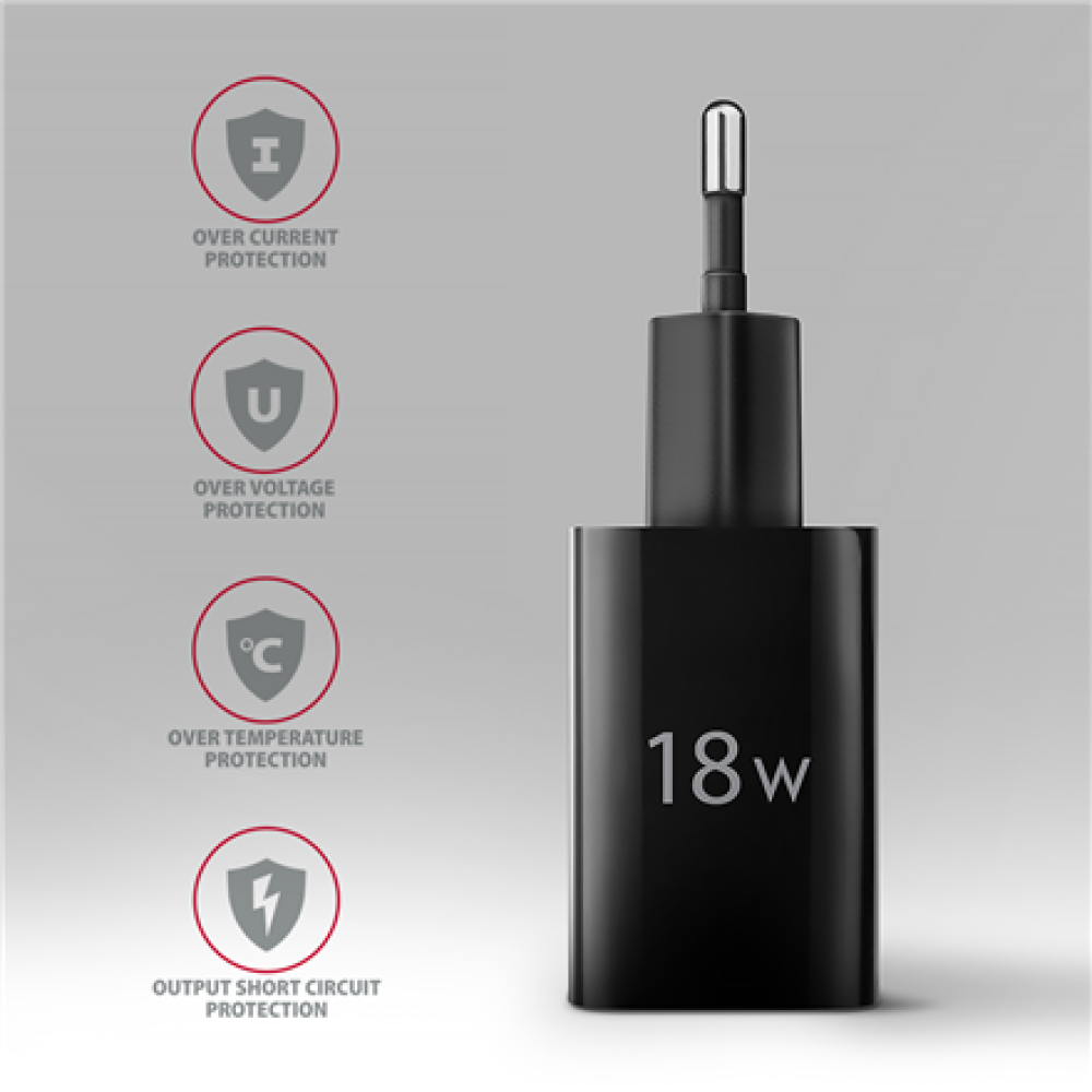 AXAGON Wallcharger 1x port USB-A, QC3.0/AFC/FCP/Apple, 18W , ACU-QC18