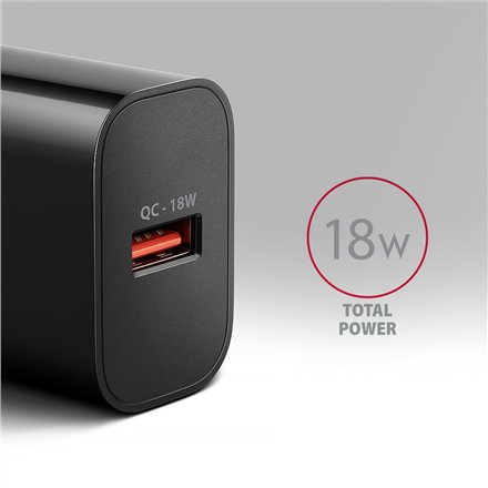 AXAGON Wallcharger 1x port USB-A, QC3.0/AFC/FCP/Apple, 18W , ACU-QC18