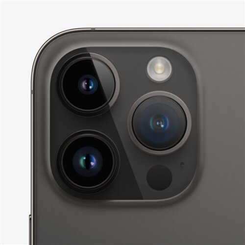 Apple iPhone 14 Pro Space Black 6.1 Super Retina XDR display with ProMotion Apple A16 Bionic Internal RAM 6 GB 512 GB Dual SIM Nano-SIM 3G 4G 5G Main camera 48+12+12 MP Secondary camera 12 MP iOS 16 3200 mAh
