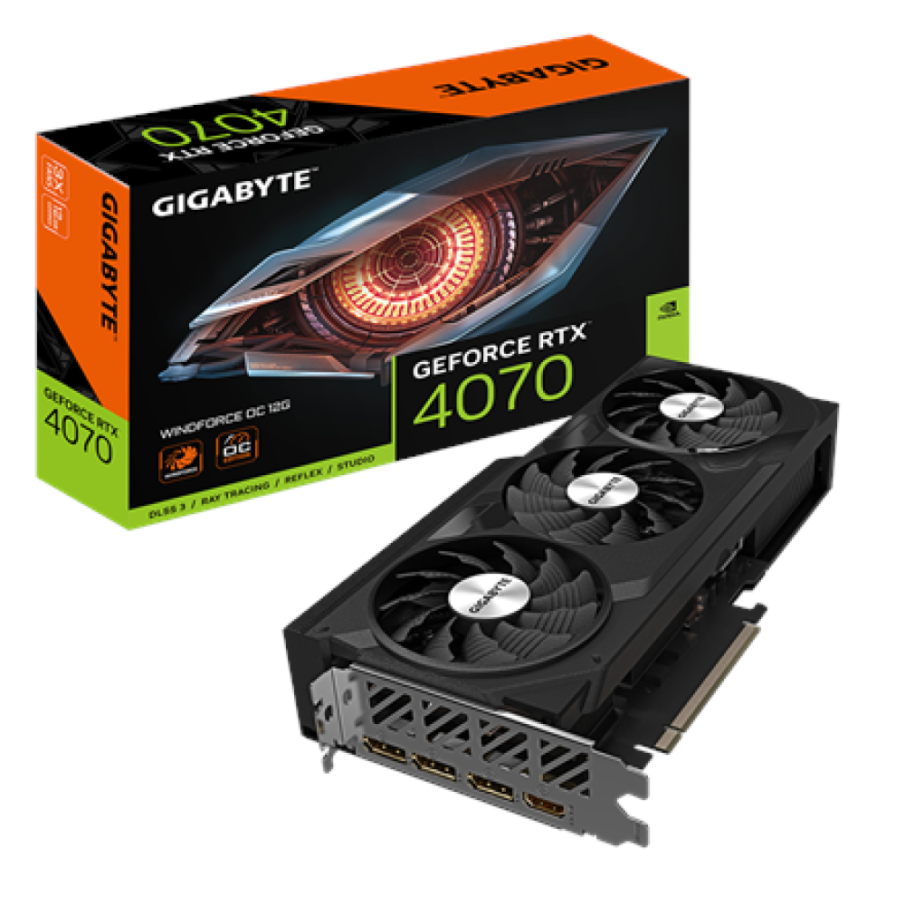 Gigabyte , GV-N4070WF3OC-12GD , NVIDIA , 12 GB , GeForce RTX 4070 , GDDR6X , HDMI ports quantity 1 , PCI-E 4.0