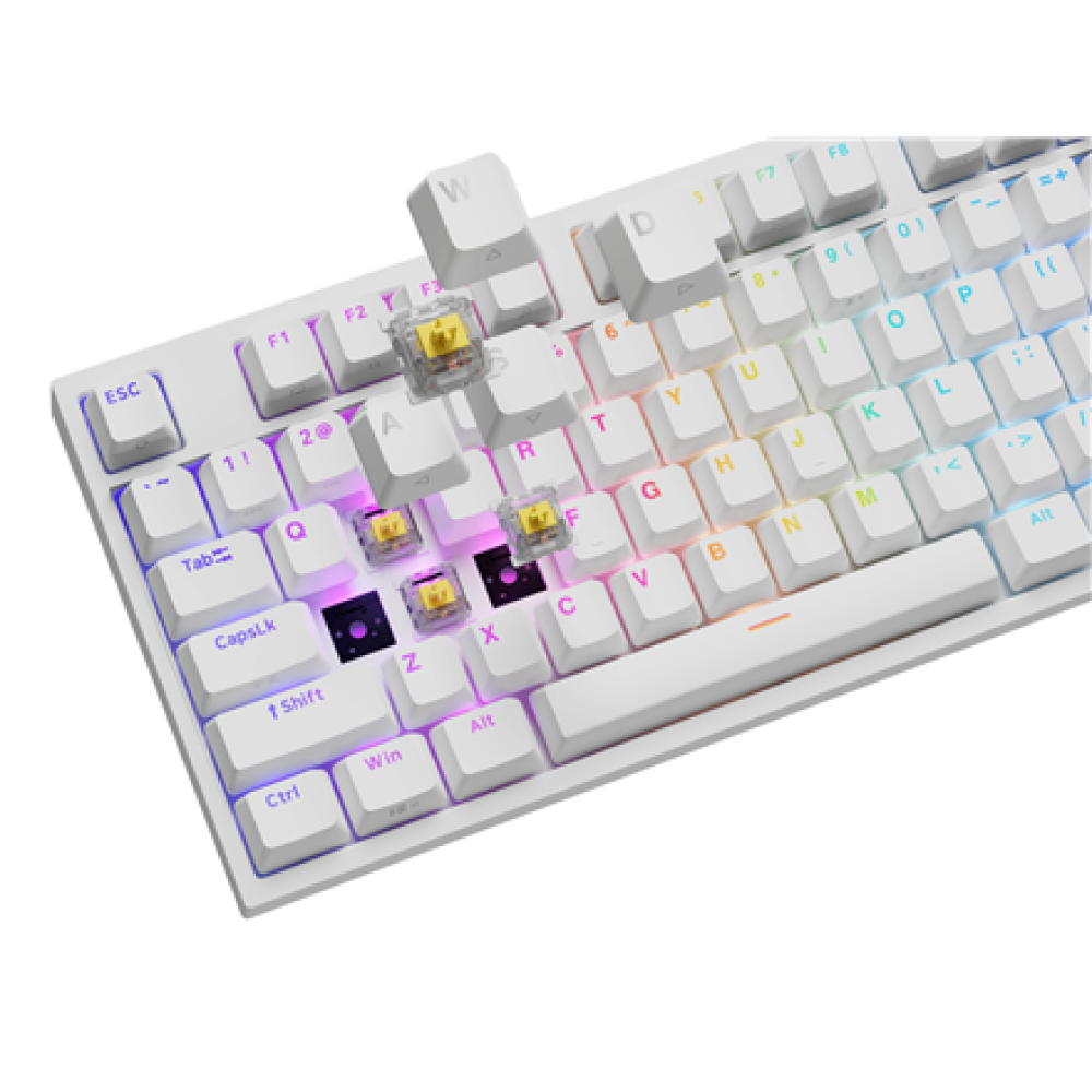 Genesis Thor 404 , Mechanical Gaming Keyboard , Wired , US , White , USB , Gateron Yellow Pro