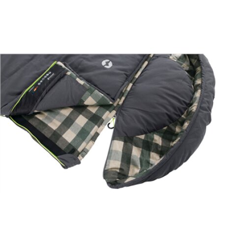 Outwell Camper, Sleeping Bag, 235 x 90 cm, 2 way open - auto lock, L-shape, Grey