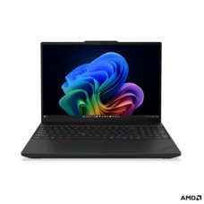 Lenovo ThinkPad T16 G5 AMD , Black , 16 , IPS , WUXGA , 1920 x 1200 pixels , Anti-glare , AMD Ryzen 5 PRO , 215 , 16 GB , SODIMM DDR5 , Solid-state drive capacity 512 GB , AMD Radeon 740M Graphics , Windows 11 Pro , 802.11be , Bluetooth version 5.4 , Keyb