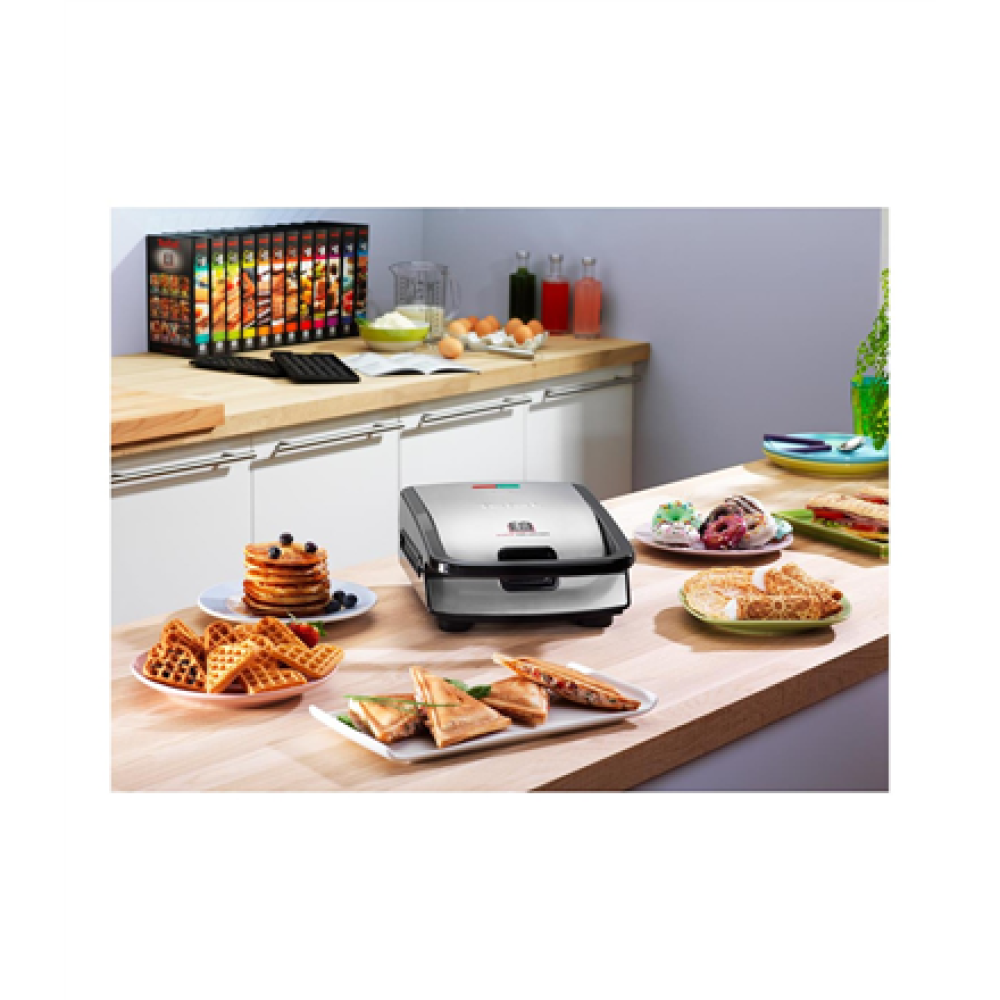 SW854D16 TEFAL , Sandwich Maker , SW854D , 700 W , Number of plates 4 , Number of pastry 2 , Black/Stainless steel