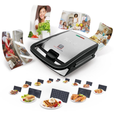 TEFAL , Sandwich Maker , SW854D , 700 W , Number of plates 4 , Number of pastry 2 , Black/Stainless steel