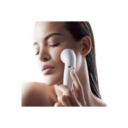 Braun Face Facial Epilator and Brush , SE810 , Number of power levels 1 , Wet & Dry , White/Silver