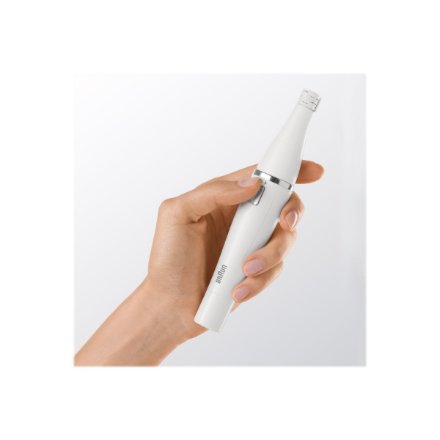 Braun Face Facial Epilator and Brush , SE810 , Number of power levels 1 , Wet & Dry , White/Silver