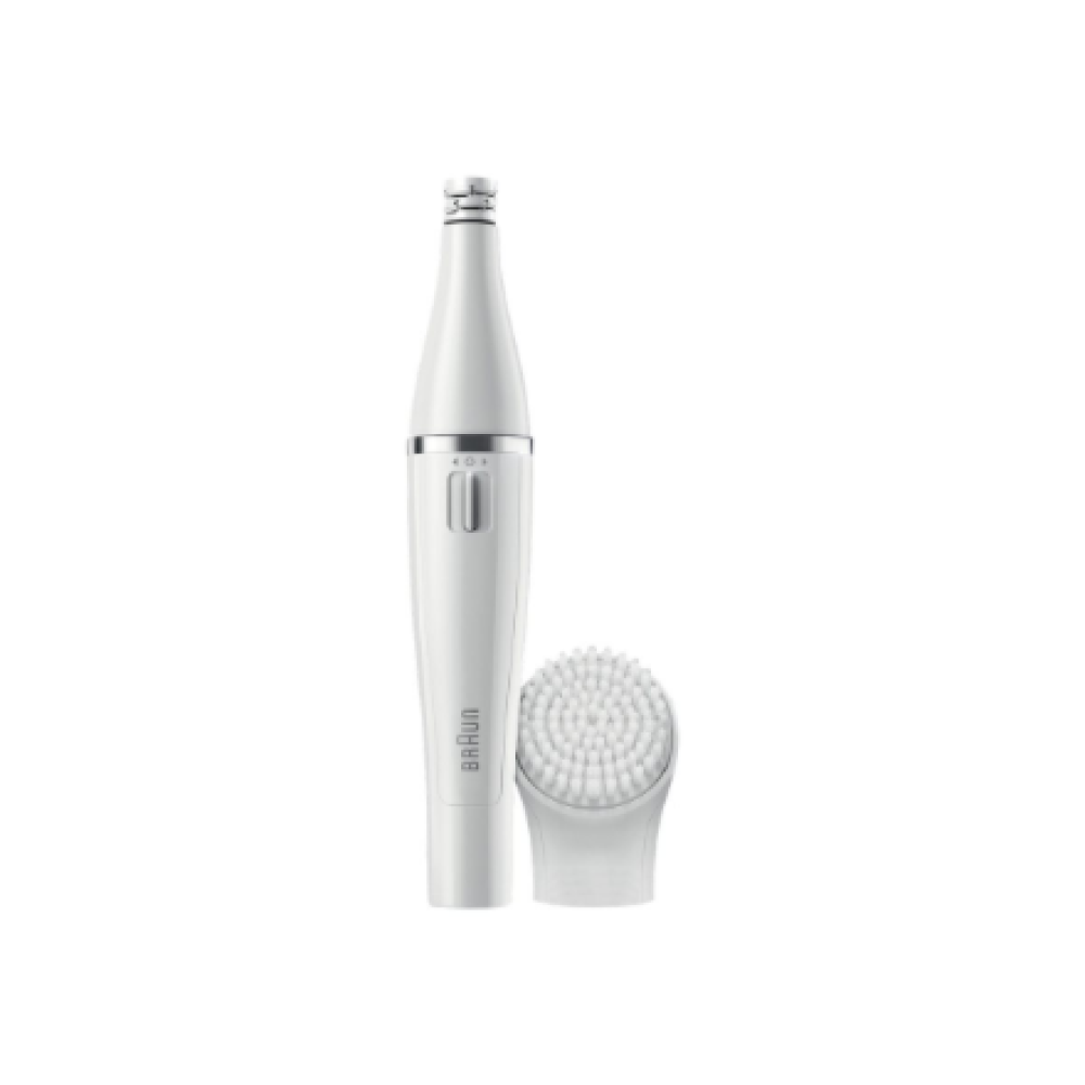 Braun Face Facial Epilator and Brush , SE810 , Number of power levels 1 , Wet & Dry , White/Silver