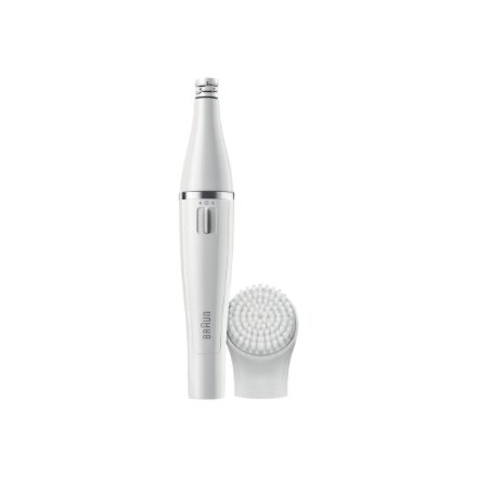 Braun Face Facial Epilator and Brush , SE810 , Number of power levels 1 , Wet & Dry , White/Silver