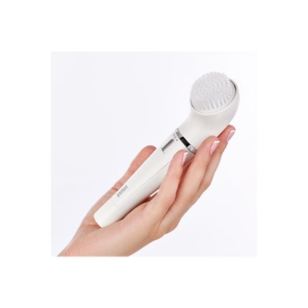 Braun Face Facial Epilator and Brush , SE810 , Number of power levels 1 , Wet & Dry , White/Silver