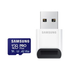 SAMSUNG 128GB, PRO Plus MicroSD Card with SD Adapter, Blue , Samsung