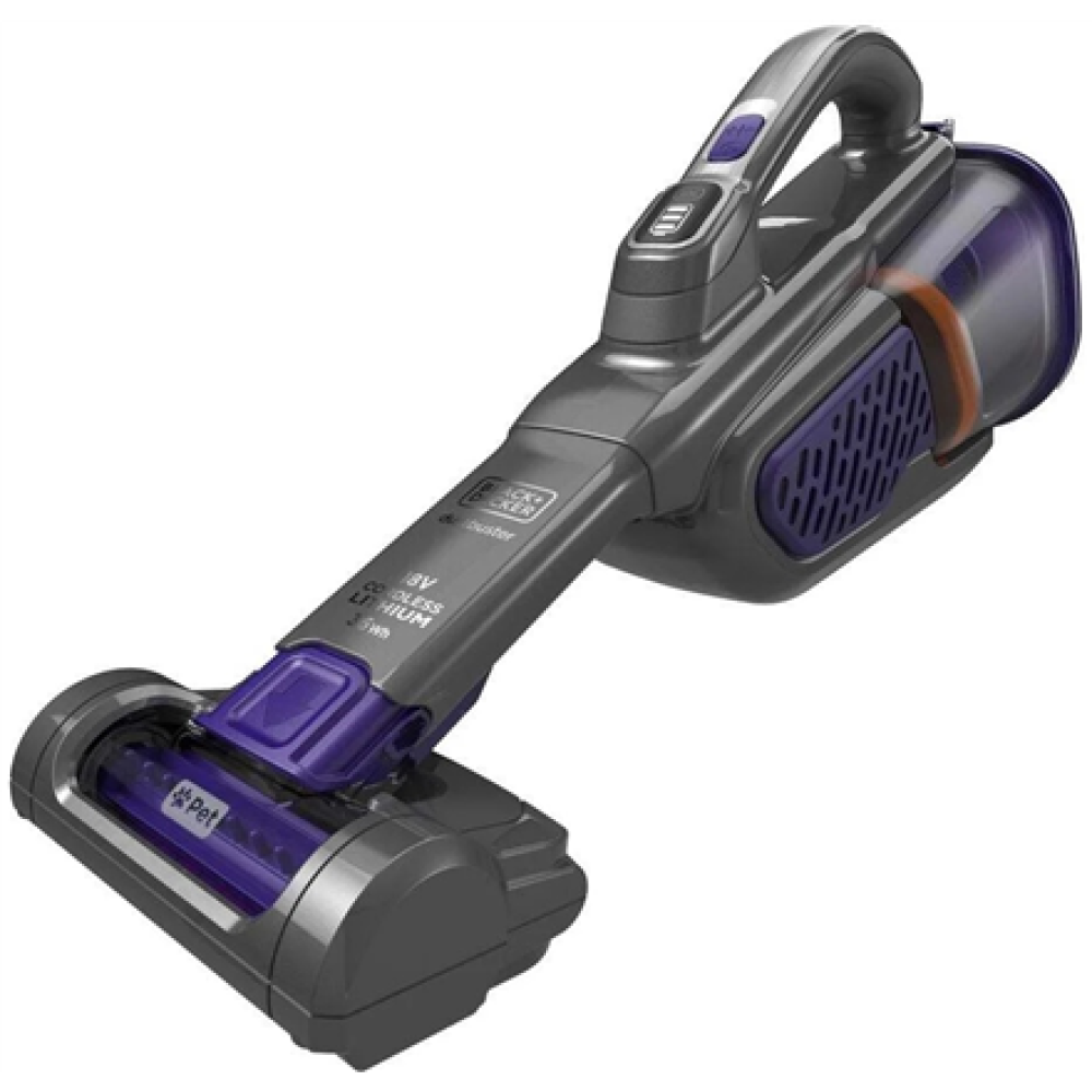 BLACK & DECKER Vacuum Cleaner , BHHV520BFP-QW , Cordless operating , 18 V , Black/Purple