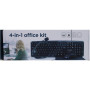 SALE OUT. Gembird KBS-UO4-01 Multimedia office set, black, US-Layout , SALE OUT. , Gembird 4-in-1 Multimedia office set , KBS-UO4-01 , Keyboard, Mouse, Pad and Headset Set , Wired , Mouse included , US , Black , DAMAGED PACKAGING