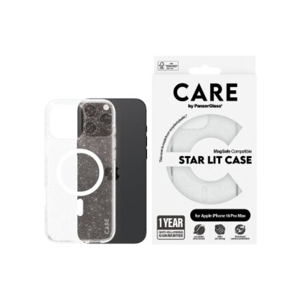 CARE Flagship Case , Back cover , Apple , iPhone 16 Pro Max , Recycled plastic , White , Urban Combat Star Lit with MagSafe