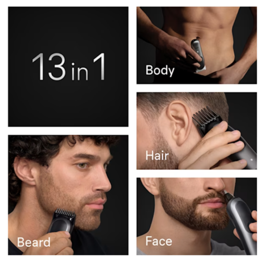 Braun 13in1 Grooming Kit , All-in-One Series 7 AIO7560 , Cordless , Number of length steps 14 , Black/Grey