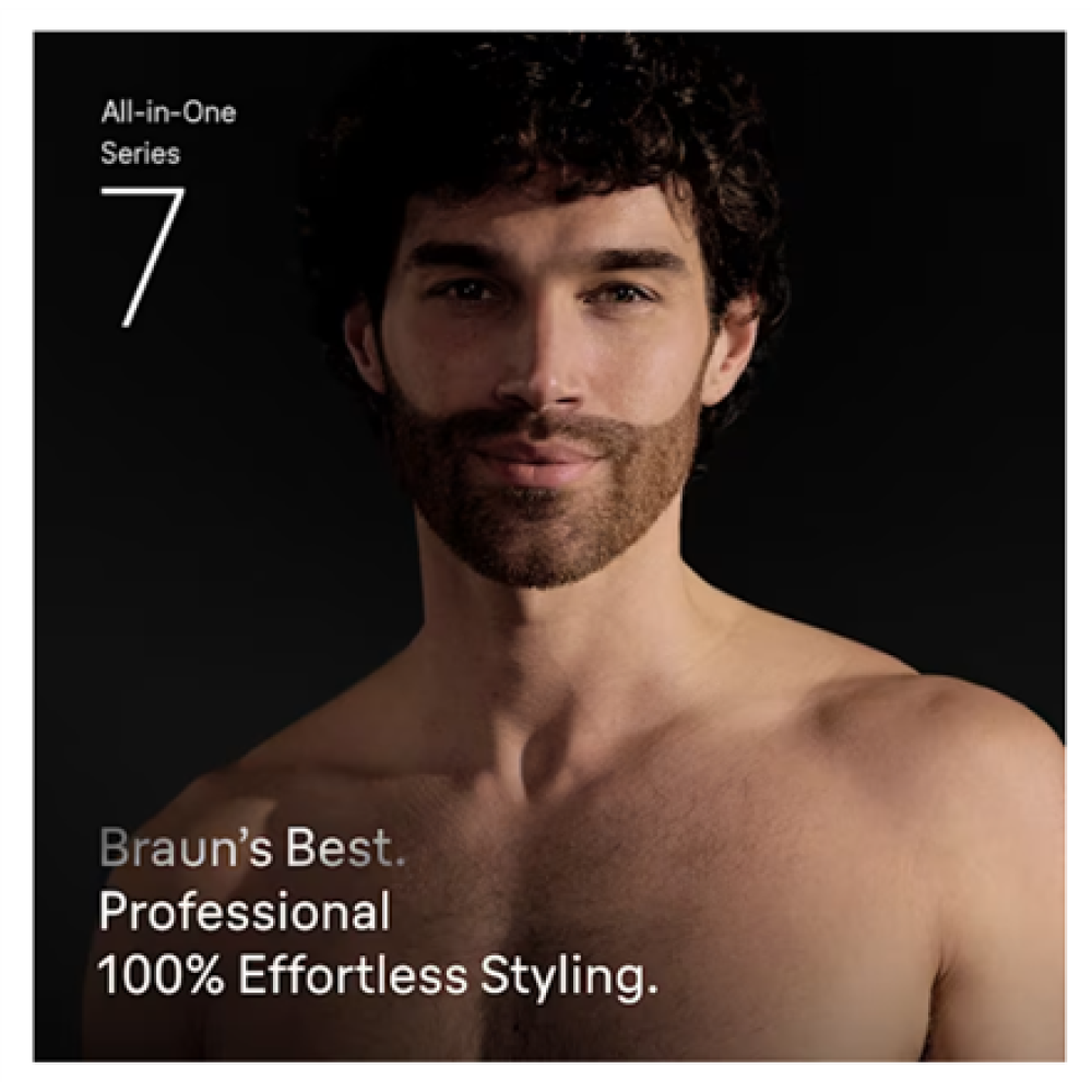 Braun 13in1 Grooming Kit , All-in-One Series 7 AIO7560 , Cordless , Number of length steps 14 , Black/Grey