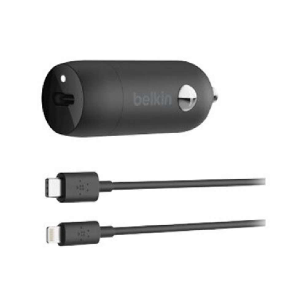 Belkin 20W USB-C PD Car Charger + USB-C to Lightning Cable BOOST CHARGE Black