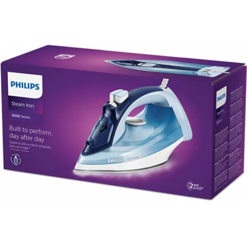 Philips , Iron , DST5030/20 , Steam Iron , 2400 W , Water tank capacity 320 ml , Continuous steam 45 g/min , Steam boost performance 180 g/min , Blue/White