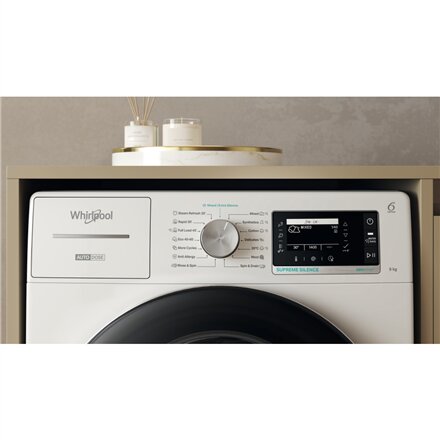 Whirlpool Washing machine , W8 99AD SILENCE EE , Energy efficiency class A , Front loading , Washing capacity 9 kg , 1400 RPM , Depth 64.3 cm , Width 59.9 cm , LCD , Steam function , Direct drive , White