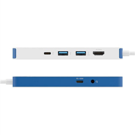 Hyper HyperDrive Flex 8 Port USB-C Hub, White/Blue , HD4102BUGL , HDMI ports quantity 1