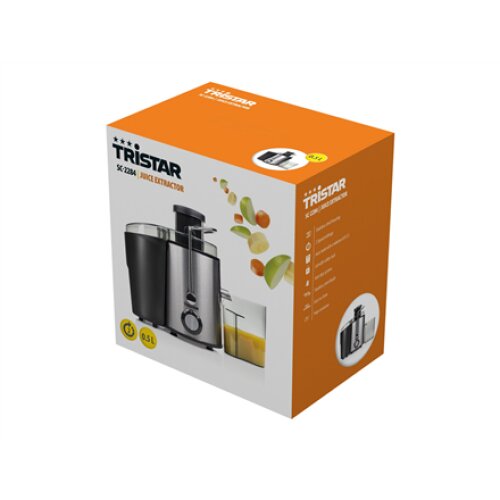 Juicer , Tristar , SC-2284 , Type Centrifugal juicer , Black/Stainless steel , 400 W , Number of speeds 2