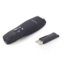 Gembird , Wireless presenter with laser pointer , WP-L-02 , Black , Depth 25 mm , Height 105 mm , Red laser pointer. 4 buttons to control most used PowerPoint presentation functions. Interface: USB. Presenter control distance: up to 10 m. , Yes , Weight 8