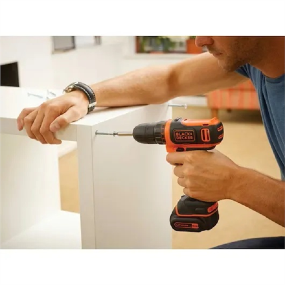BLACK & DECKER Drill Driver, 10.8 V, 1x1.5 Ah , BDCDD12-QW